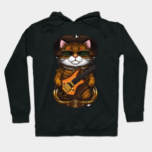 Cute Cat Meowstic Melodies: The Shredding Guitarist Kitty Hoodie